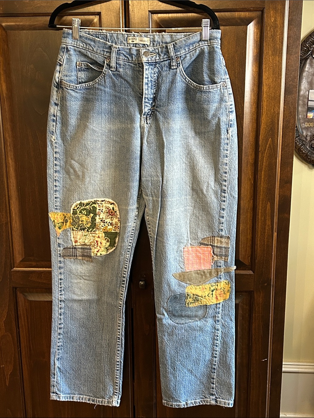 1990’s Lee Riders Sz 32 x 29 Light Wash Patchwork Women’s Jeans